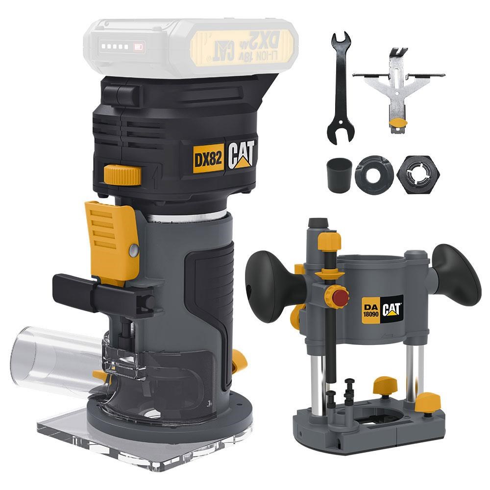 CATCAT DX82B.3 18Volt Şarjlı Kömürsüz 6mm Devir Ayarlı Profesyonel Avuç İçi El Frezesi Formika Tıraşlama (Akü Dahil Değildir)DX82B.3
