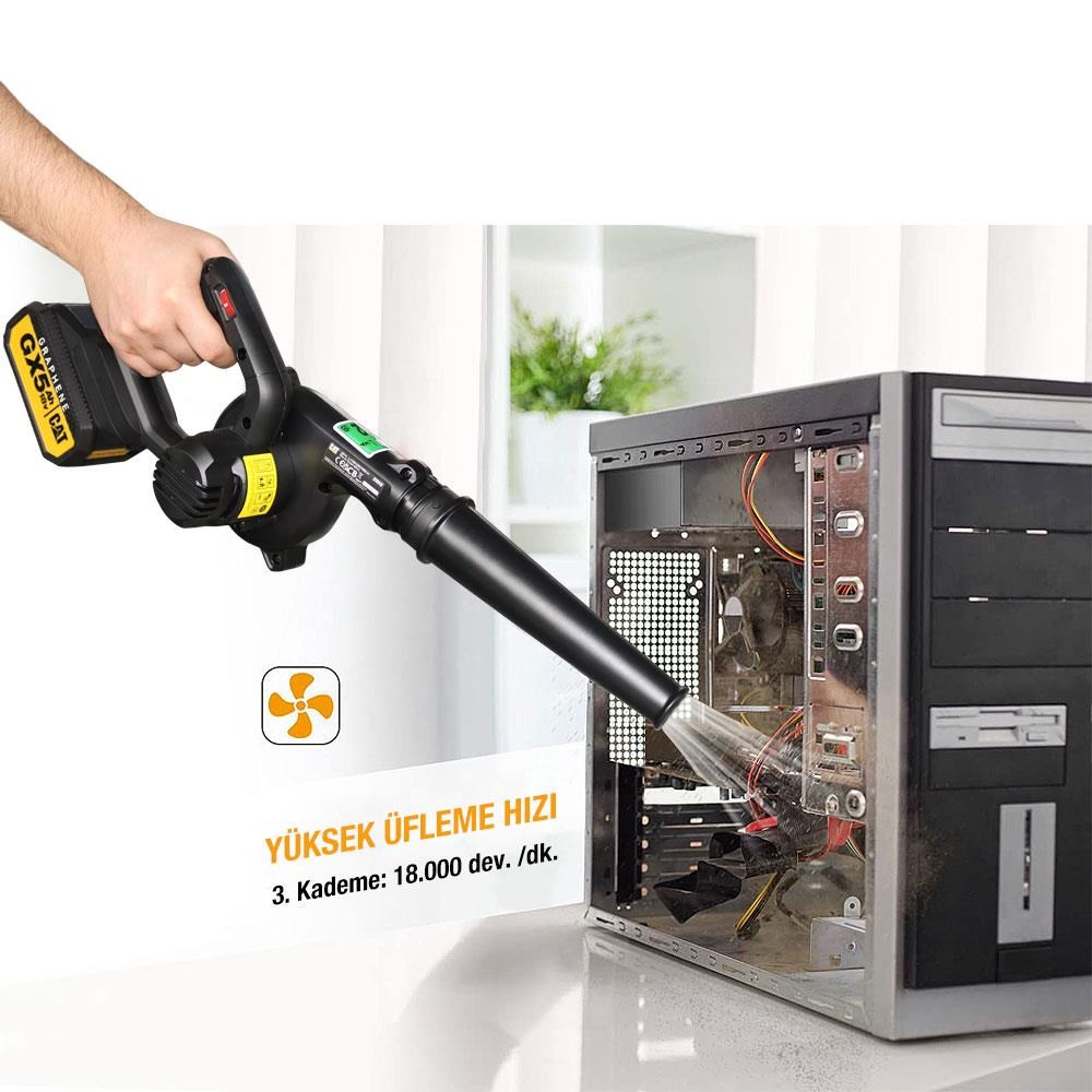 CATCAT DX91B 18Volt Profesyonel Devir Ayarlı Üfleyici + 5 Parça Aksesuar (Akü Dahil Değildir)DX91B