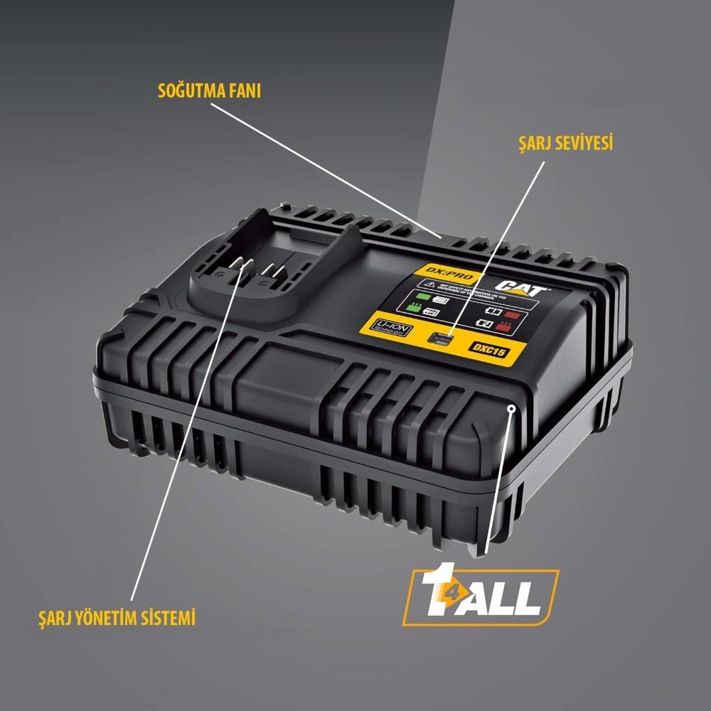 CATCAT DXC15 18Volt Li-ion ONE FOR ALL Profesyonel Hızlı Akü Şarj CihazıDXC15