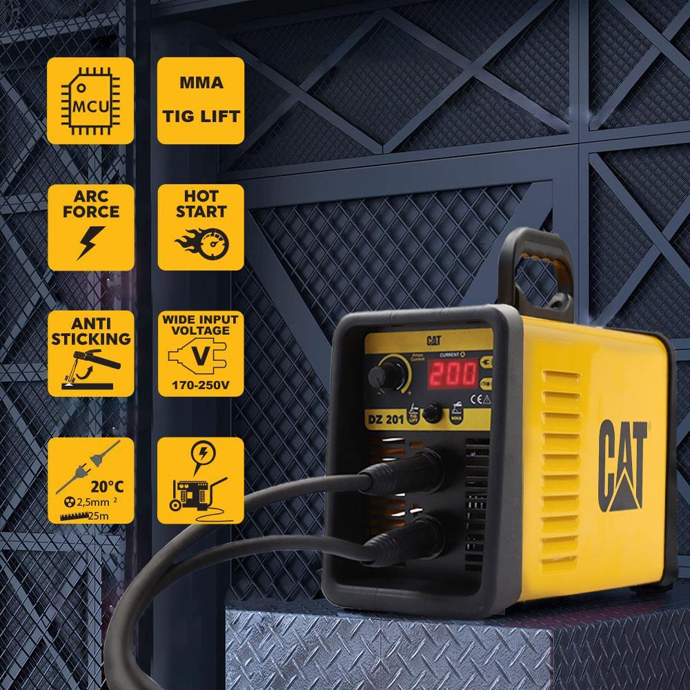 CATCAT DZ201 200 Amper TIG LIFT/MMA Çanta Tipi Profesyonel Dijital İnverter Kaynak MakinesiDZ201