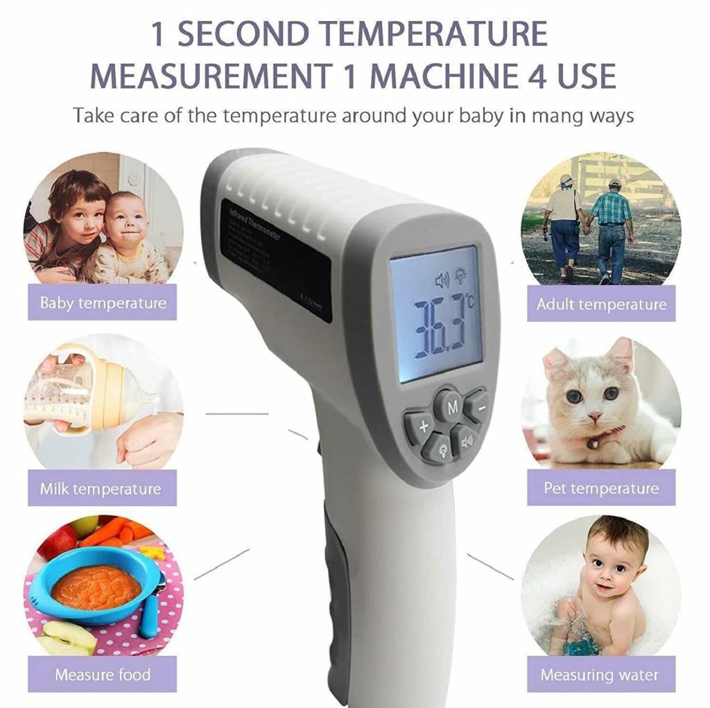 OkisanCLOC Temassız Kızılötesi Termometre SK-T008 - Hem Vücut hem de Nesne için - Santigrat ve Fahrenhayt TestiSK-T008