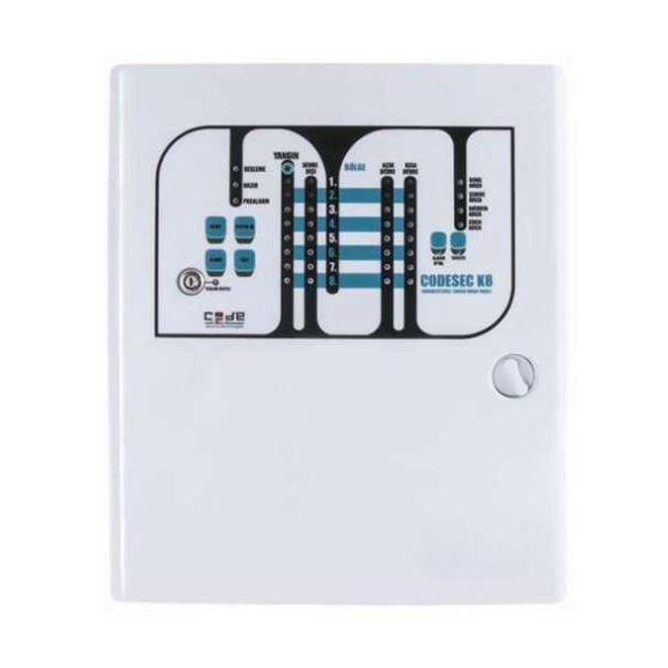 CODECodesec K8 A 8 Bölge  Konvansiyonel Yangın İhbar Paneli EN54 SertifikalıCODESEC K8 A