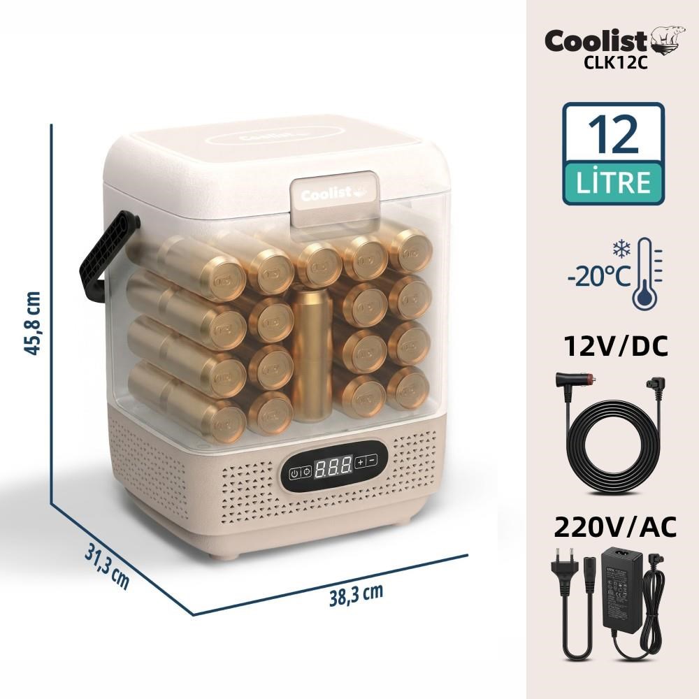 CoolistCoolist CLK12C 12/24Volt/ 220Volt 12 Litre Taşınabilir Kompresörlü Oto BuzdolabıCLK12C