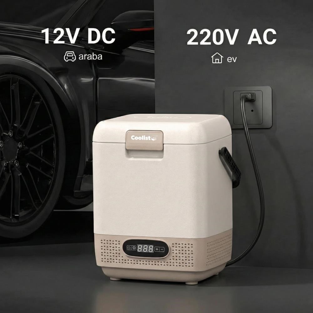 CoolistCoolist CLK12C 12/24Volt/ 220Volt 12 Litre Taşınabilir Kompresörlü Oto BuzdolabıCLK12C