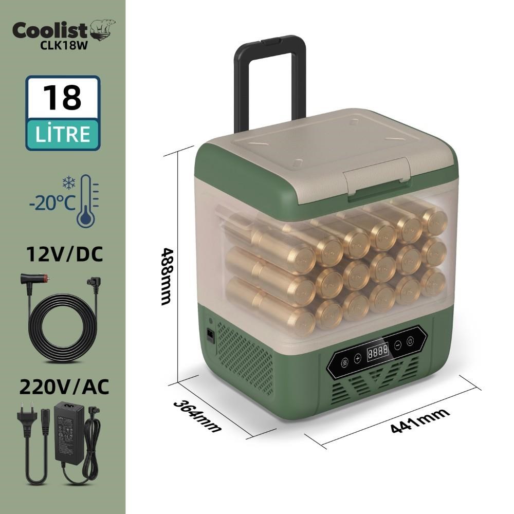 CoolistCoolist CLK18W 12/24Volt/ 220Volt 18 Litre Kompresörlü Tekerlekli Outdoor Oto BuzdolabıCLK18W