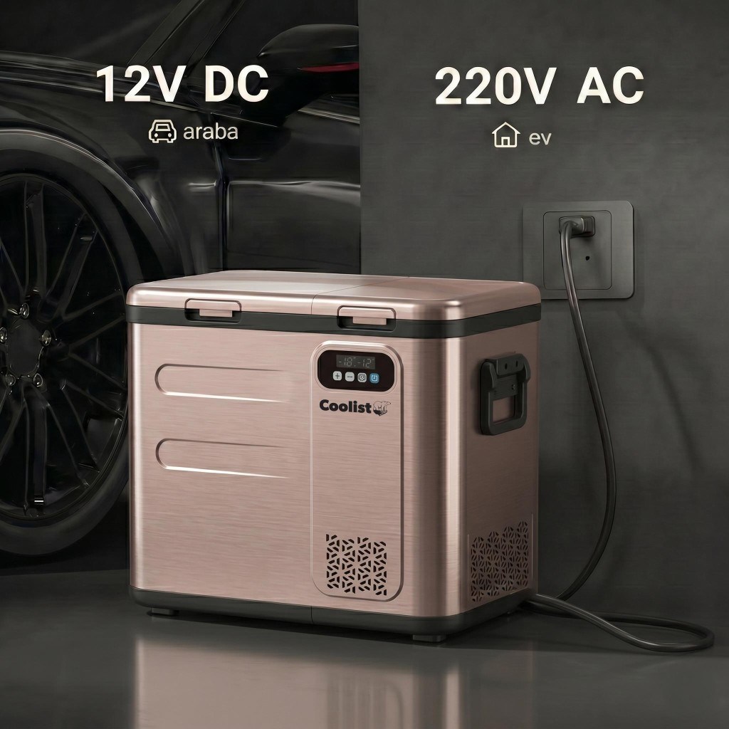 CoolistCoolist CLK50D 12/24V/220Volt 49 Litre Çift Bölmeli Outdoor Kompresörlü Bluetooth Bağlantılı Oto BuzdolabıCLK50D