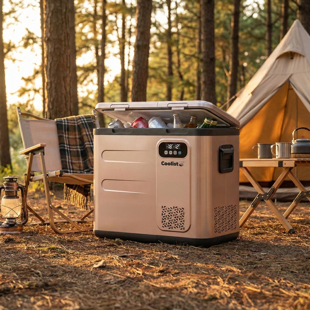 CoolistCoolist CLK60D 12/24V/220Volt 59 Litre Çift Bölmeli Outdoor Kompresörlü Bluetooth Bağlantılı Oto BuzdolabıCLK60D