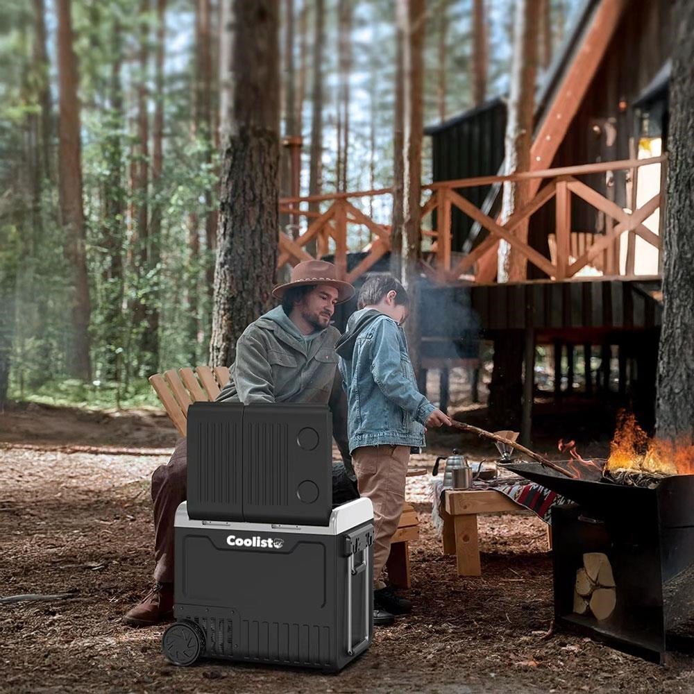 CoolistCoolist CLK65W 12/24Volt 220Volt 65 Litre Çift Bölmeli Tekerlekli Outdoor Kompresörlü Oto Buzdolabı/DondurucuCLK65W