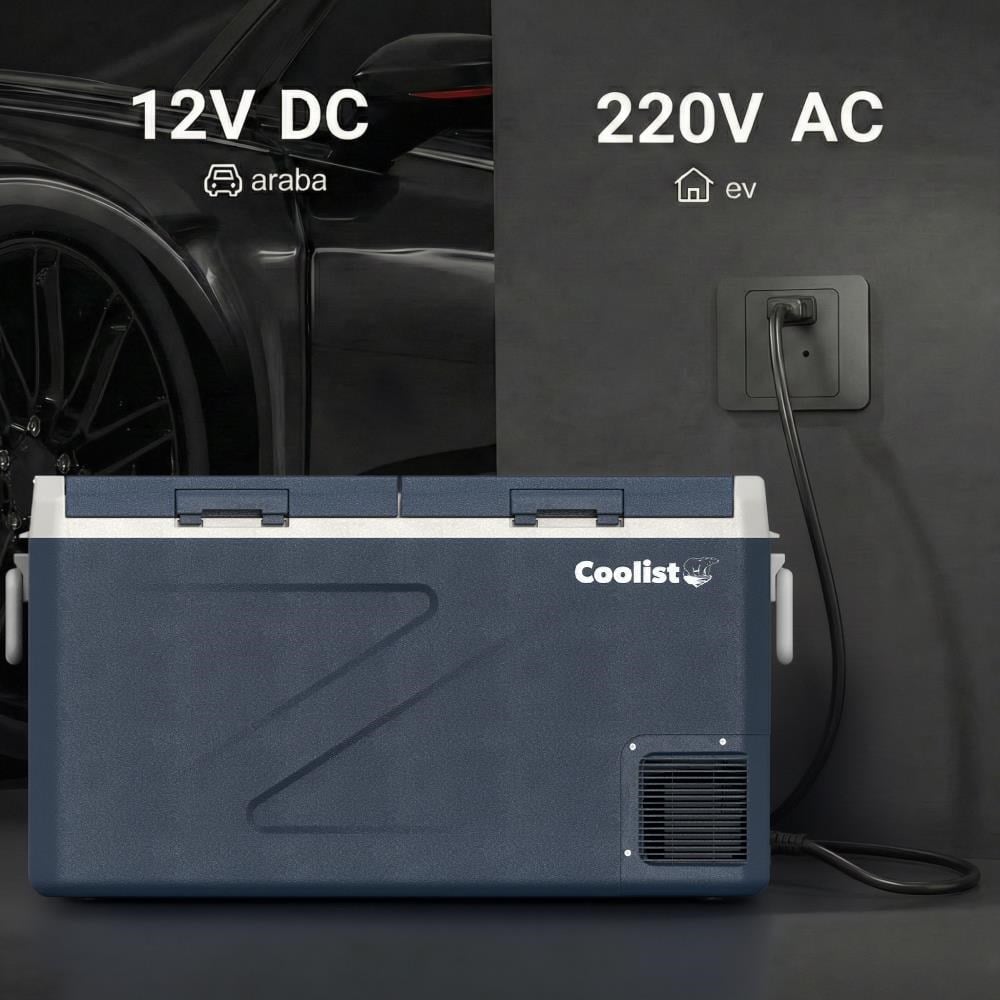 CoolistCoolist CLK80D 12/24V 220Volt 82,5 Litre Çift Bölmeli Kompresörlü Outdoor Oto Buzdolabı/DondurucuCLK80D