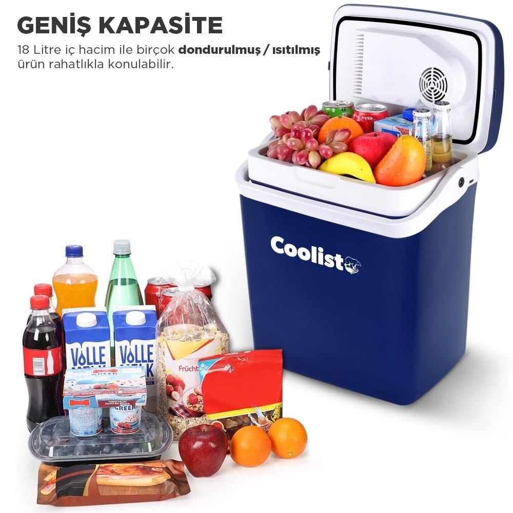 CoolistCoolist CLT18 12Volt/220Volt AC/DC 18 Litre Sıcak/Soğuk Oto BuzdolabıCLT18