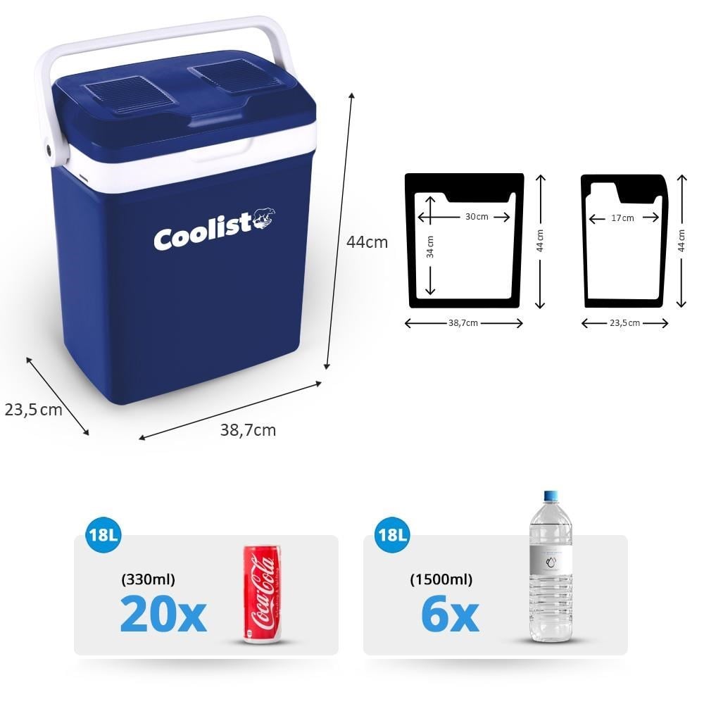 CoolistCoolist CLT18 12Volt/220Volt AC/DC 18 Litre Sıcak/Soğuk Oto BuzdolabıCLT18