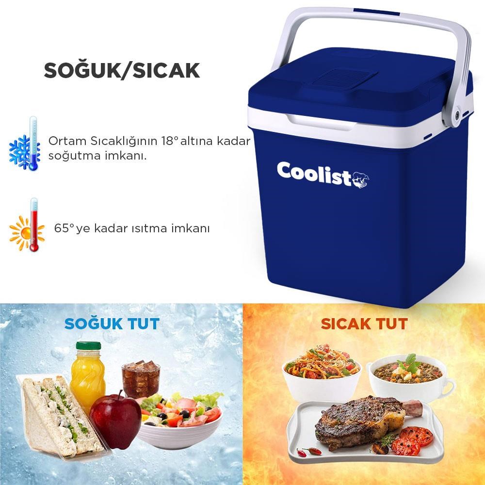 CoolistCoolist CLT26 12Volt/220Volt AC/DC 26 Litre Sıcak/Soğuk Oto BuzdolabıCLT26