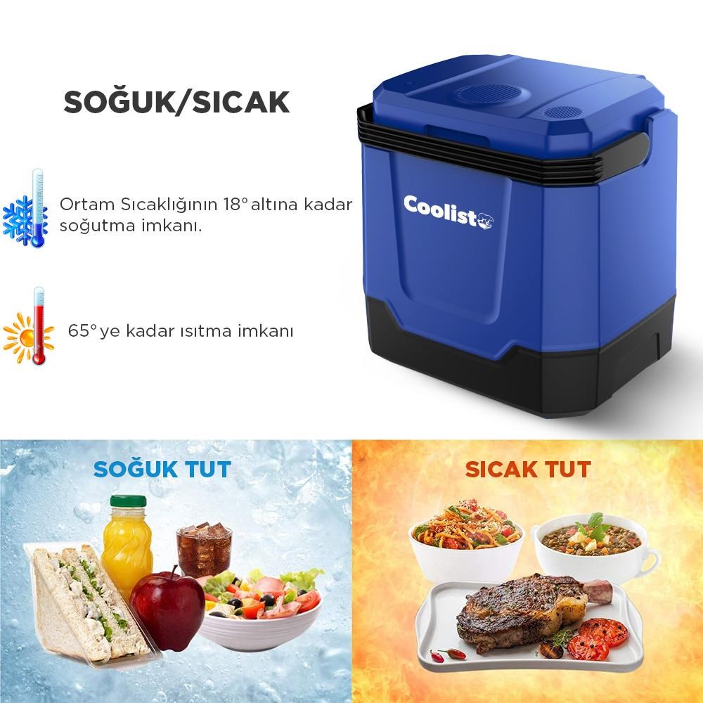 CoolistCoolist CLT33 12Volt/220Volt AC/DC 33 Litre Sıcak/Soğuk Oto BuzdolabıCLT33
