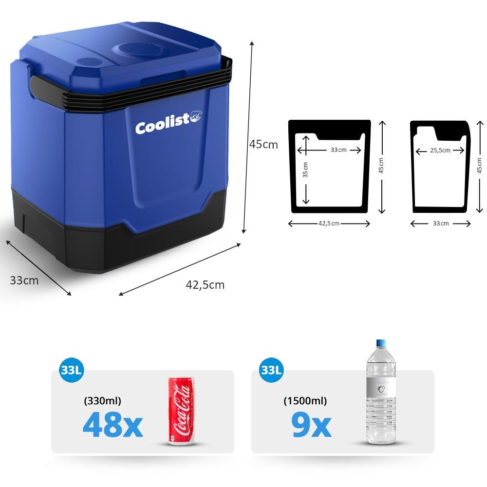 CoolistCoolist CLT33 12Volt/220Volt AC/DC 33 Litre Sıcak/Soğuk Oto BuzdolabıCLT33