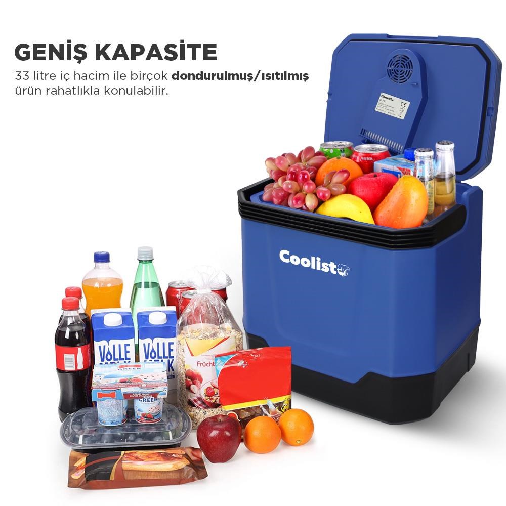 CoolistCoolist CLT33 12Volt/220Volt AC/DC 33 Litre Sıcak/Soğuk Oto BuzdolabıCLT33