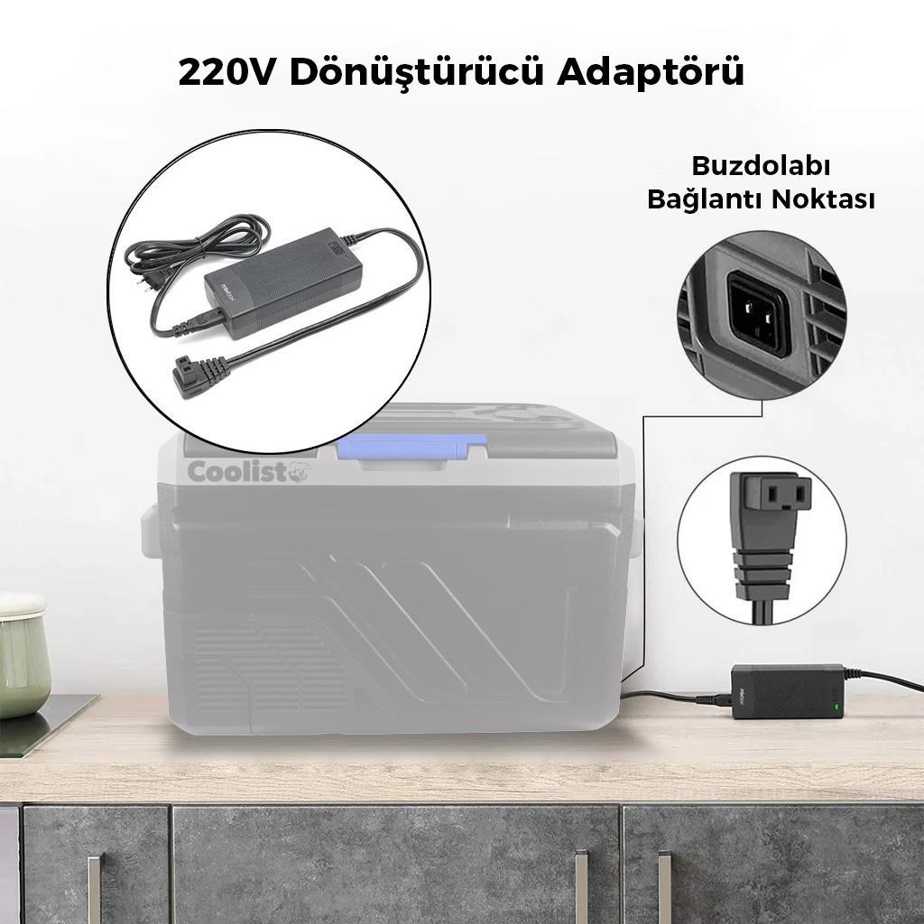 CoolistCoolist CLTACDC Kompresörlü Araç Buzdolapları İçin 220Volt/12Volt 6,0Ah Dönüştürücü AdaptörCLTACDC