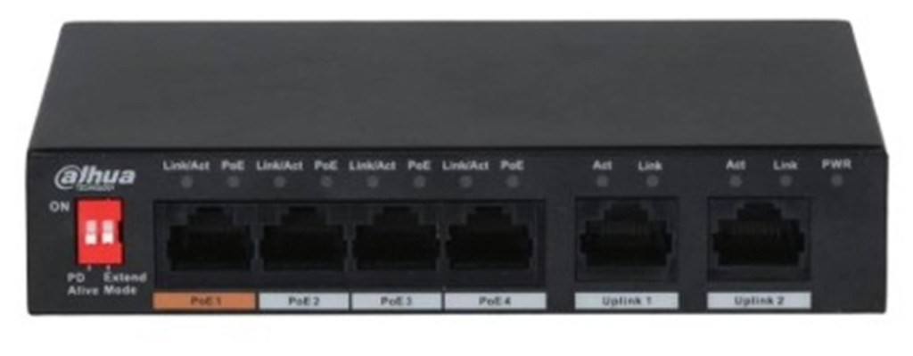 DahuaDahua PFS3006-4ET-60 6 Port 10-100 (4 Poe + 2fe Uplınk Toplam 60W Poe)6923172500717