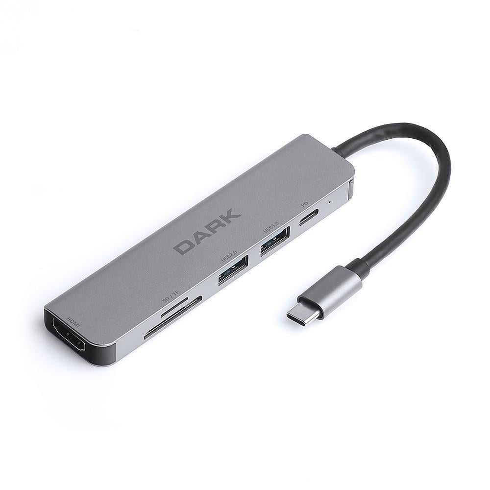 DARKDark DK-AC-U31X38 USB 3.1 Type-C 6 in 1 HDMI-TF SD Kart -USB 3.0 & USB 2.0-USB-C PD Çevirici HUB8683143203891