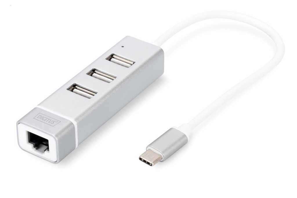 DIGITUSDigitus DA-70253 USB Type-C™ 3-Port Hub + Fast Ethernet LAN Adapter4016032385998
