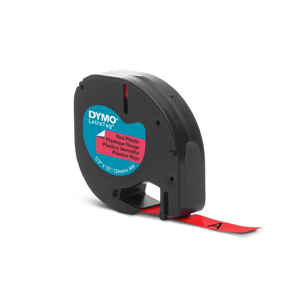 DYMODYMO S0721630 LetraTag Plastik Şerit ( 12 mm X 4 mt ) , Kırmızı (59424) 912035411313912037