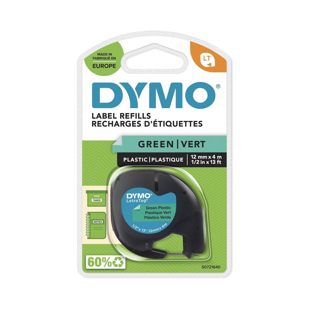 DYMODYMO S0721640 LetraTag Plastik Şerit ( 12 mm X 4 mt ) , Yeşil (59425 ) 912045411313912044