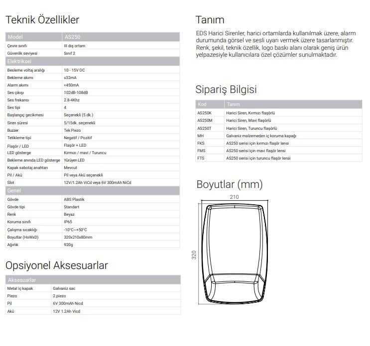 EDSEDS AS250M Yürüyen LED Flaşör Harici Siren Mavi (Akü - Pil) Seçeneği AS250M