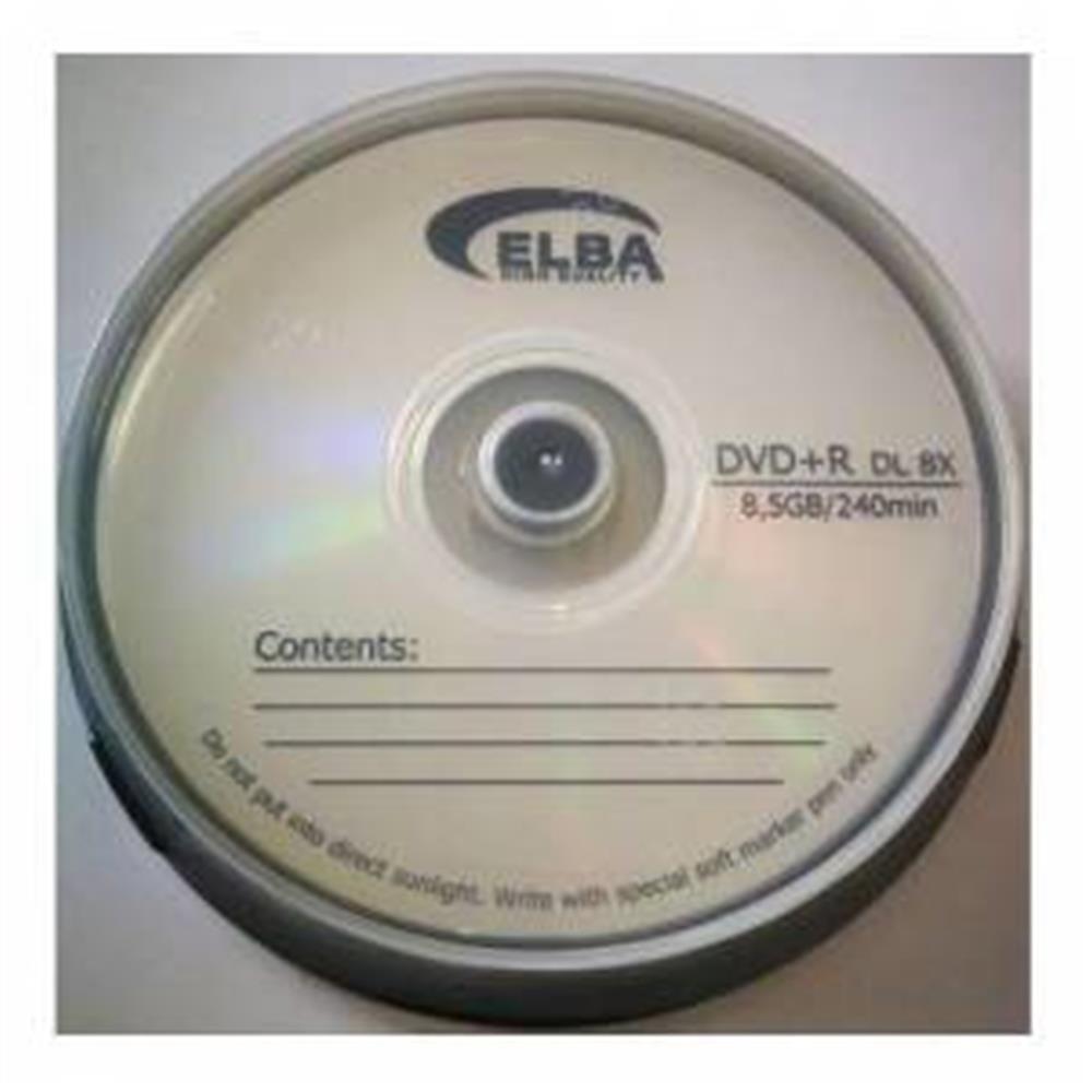 ELBAElba DVD+R 8.5GB DL 240MIN 8X 10 luCakebox8698521891706