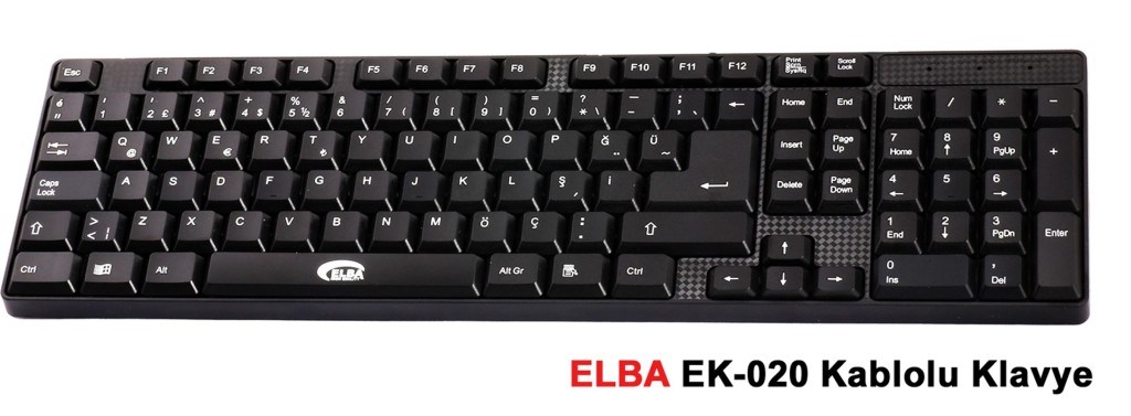 ELBAElba EK-020 F Usb Siyah Türkçe Kablolu Standart Klavye (1.8Mt Kablo Uzunluğu)8698521895018