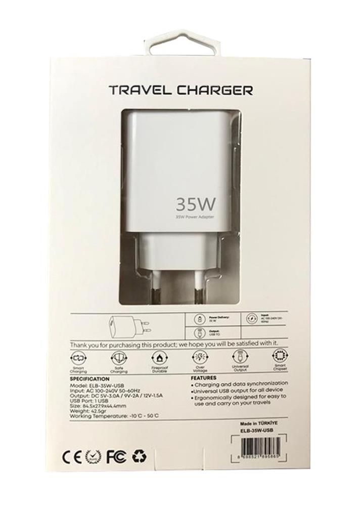 ELBAElba ELB11 Elb-35w USB 35w Hızlı Şarj Akım Koruma EV Şarj Kafa8698521895865