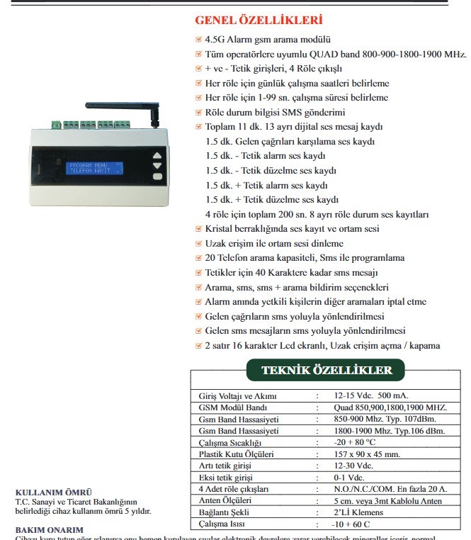 ElectrosecElectrosec GD-2713 Yangın ve Soygun Alarm SistemleriGD-2713