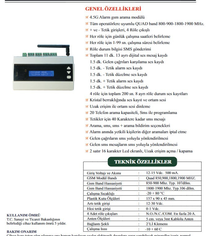 ElectrosecElectrosec GD-2713 Yangın ve Soygun Alarm SistemleriGD-2713