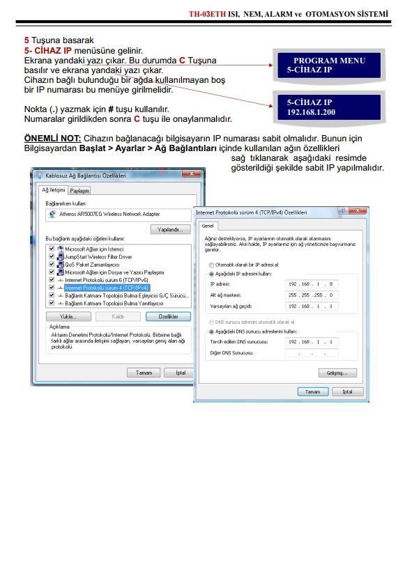 ElectrosecElectrosec TH-03 ETH Web Tabanlı 3 Kanal Isı, Nem ve Alarm Takip Sistemi +1 Prob + 16V AdaptörME-TH-03ETH