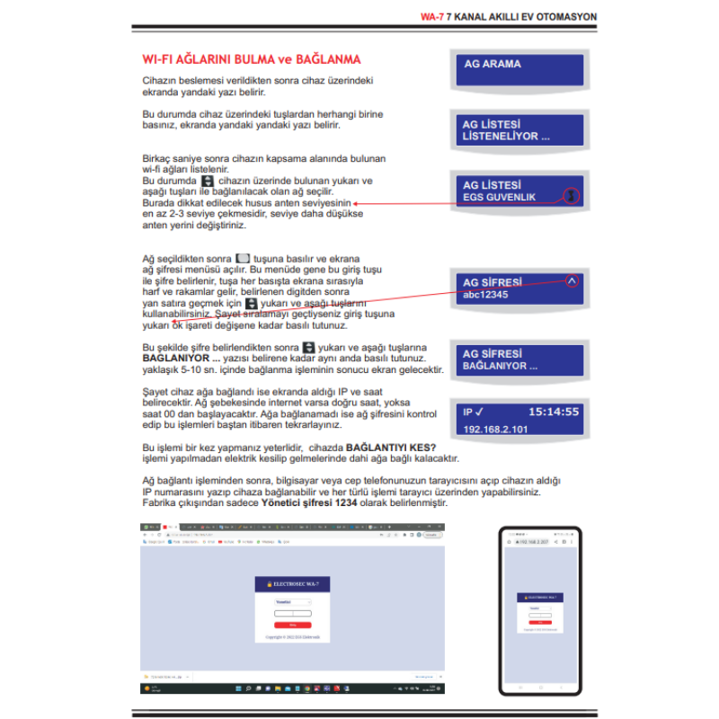 ElectrosecElectrosec WA-7 Akıllı Ev Otomasyon ve Isı Nem Takip Sistemi  (Wi-Fi, 7 Kanal)WA-7