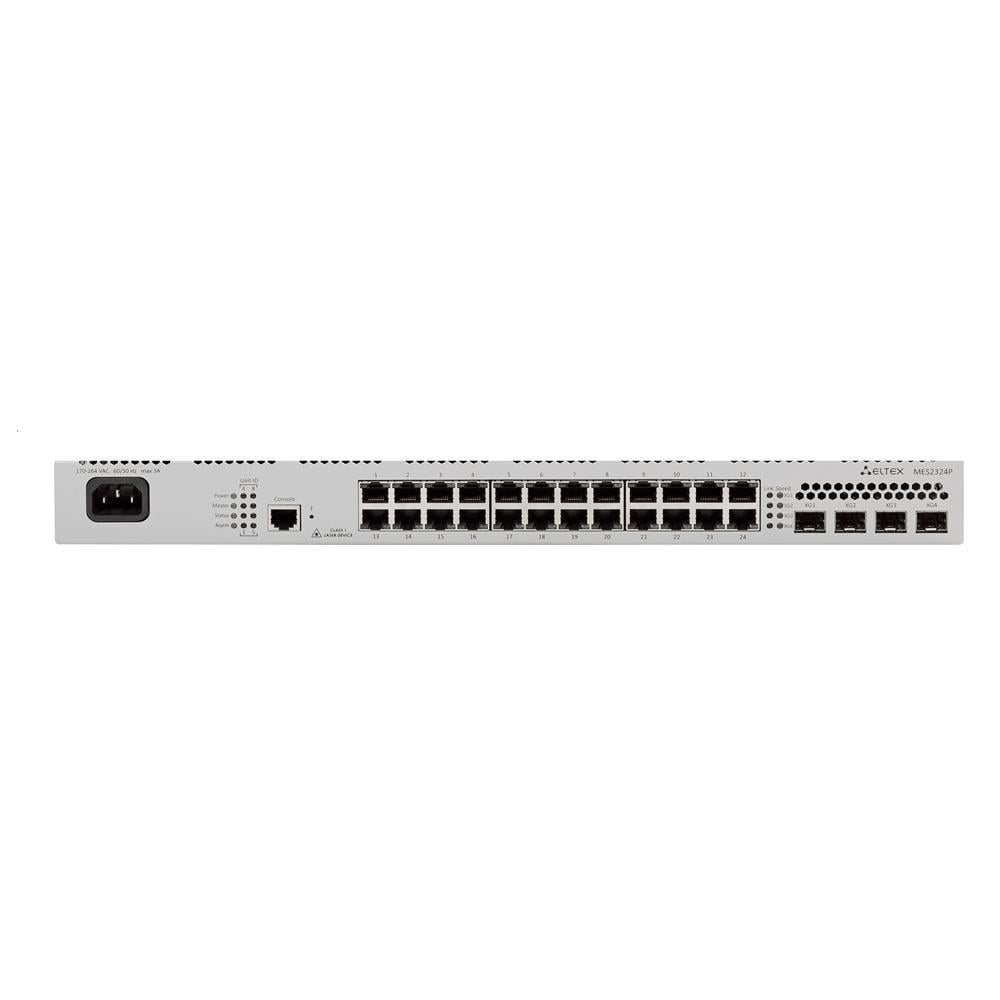 ELTEXEltex MES2324P 24 Port GigE PoE 380W  + 4x10G SFP+ L2+ Ethernet Access Switch28695894460014