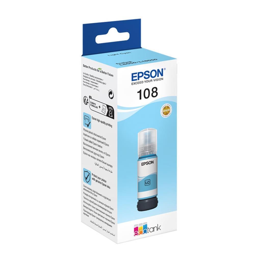 EpsonEpson 108 T09C5  Light Cyan Açık Mavi Şişe Mürekkep T09C54 L18050-L80508715946712376