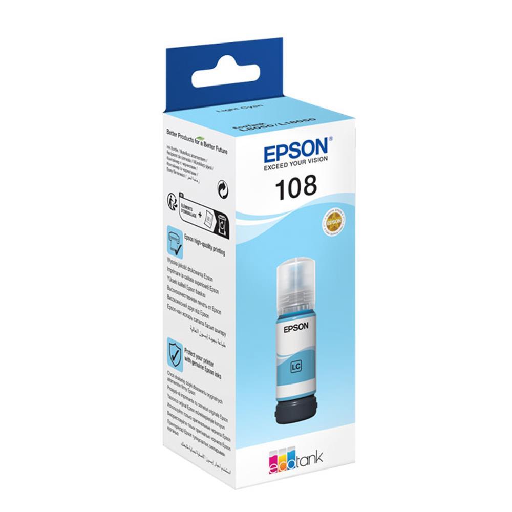 EpsonEpson 108 T09C5  Light Cyan Açık Mavi Şişe Mürekkep T09C54 L18050-L80508715946712376