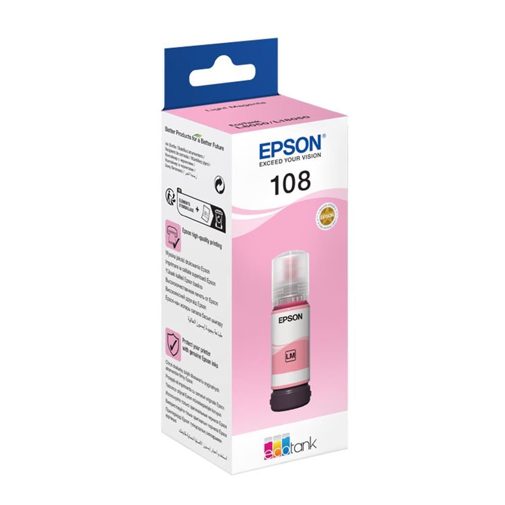 EpsonEpson 108 T09C6 Light Magenta Açık Kırmızı Şişe Mürekkep T09C64 L18050-L80508715946712383