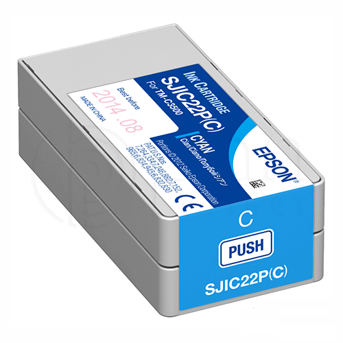 EpsonEpson Colorworks TM-C3500 Kartuş - Cyan (SJIC22P - C) C33S020602 ME-Cyan (SJIC22P