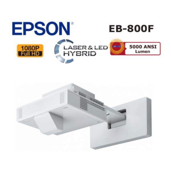 EpsonEpson EB-800F 5000 Ansı Lümen 1920X1080 Full Hd Ultra Kısa Mesafe Lazer Projeksiyon CihazıEB-800F