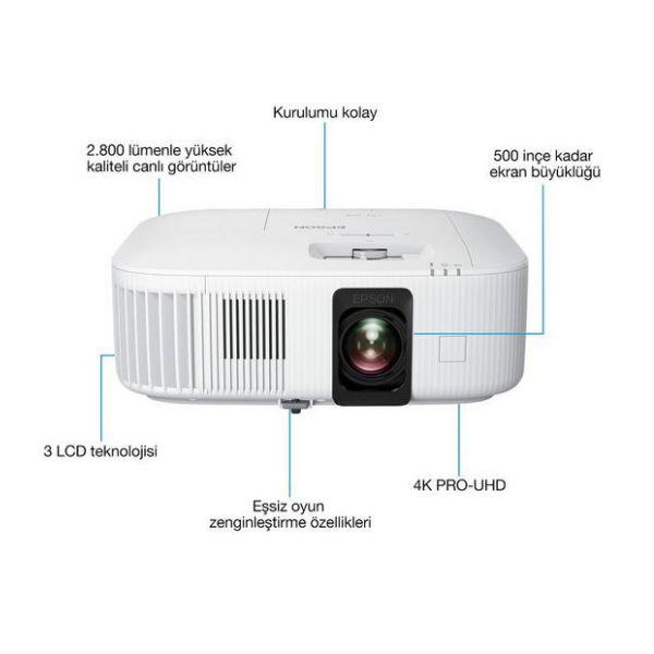 EpsonEpson EH-TW6150 4K Pro 2800 ANSI 3840x2160 Ultra HD Projeksiyon CihazıEH-TW6150