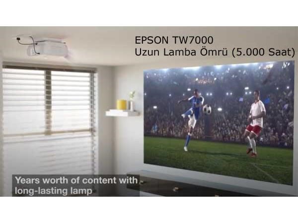 EpsonEpson EH-TW7000 3840x2160 3000 ANSI Lümen 4K Ultra HD Projeksiyon Cihazı V11H961040EH-TW7000