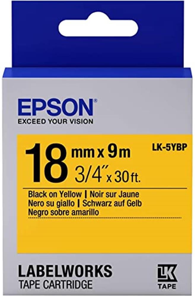 EpsonEpson LK-5YBP Pastel Sarı Üzeri Siyah 18mm 9metre8715946611471