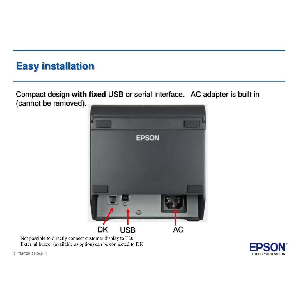 EpsonEpson TM-T20X-051 Termal Fiş Barkod Yazıcı (Seri-Usb) C31CH26051TM-T20X-051