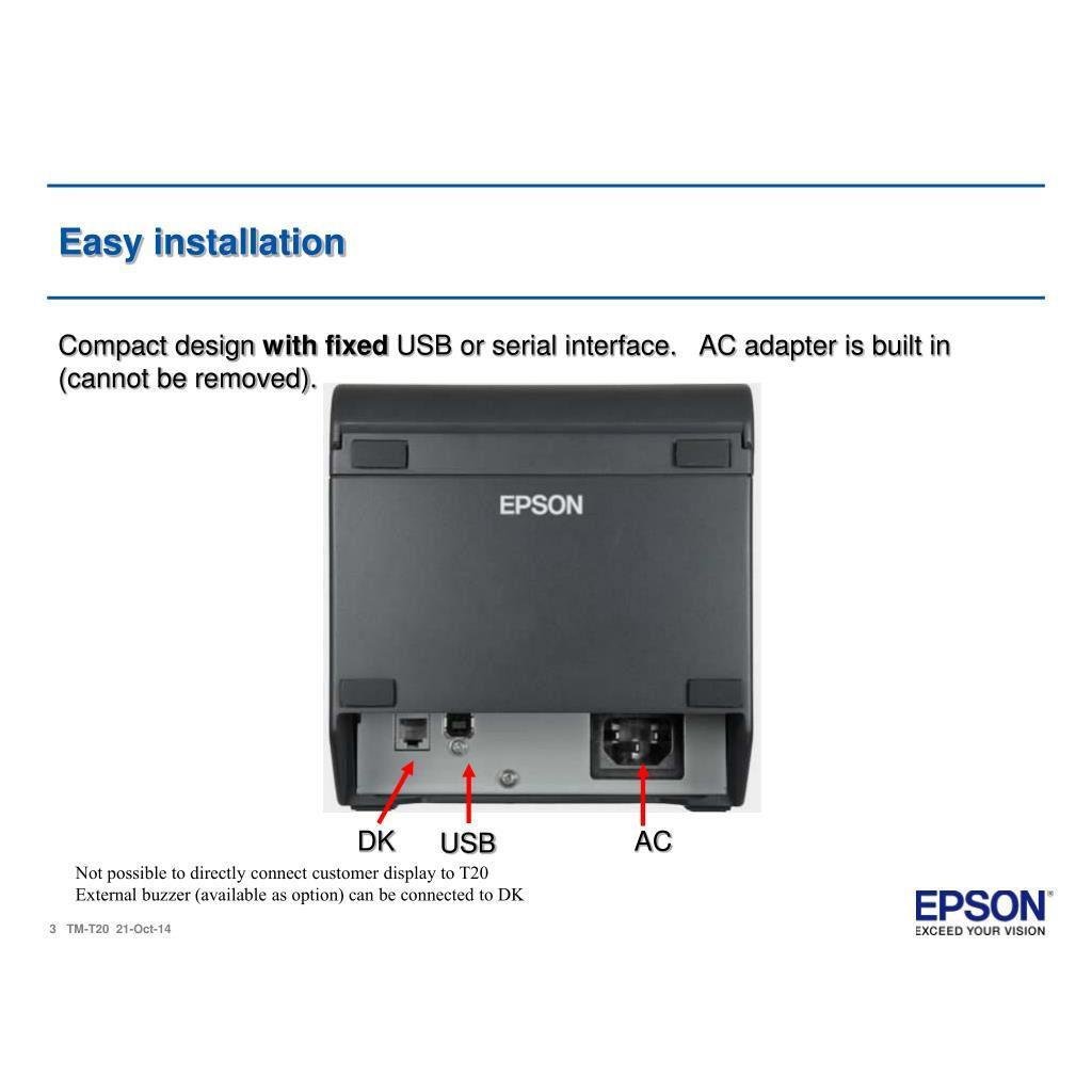 EpsonEpson TM-T20X-051 Termal Fiş Barkod Yazıcı (Seri-Usb) C31CH26051TM-T20X-051