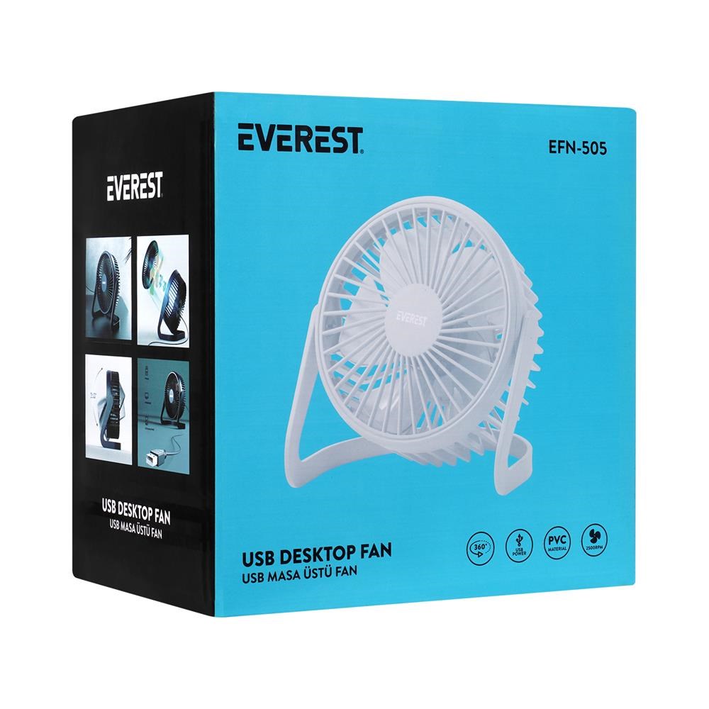 EVERESTEverest EFN-505 Masaüstü Beyaz Usb Fan (145mmx141mmx105 mm)8680096031106