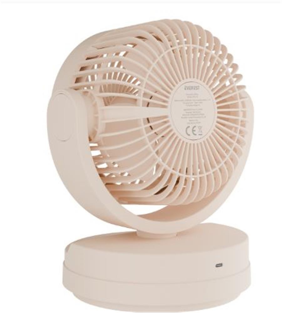 EVERESTEverest EFN-509 Krem- Kahve 7 İnç 3 Kademeli 2100 RPM Hız Duvar Tıpı Ve Masaüstü Usb Fan8680096142048