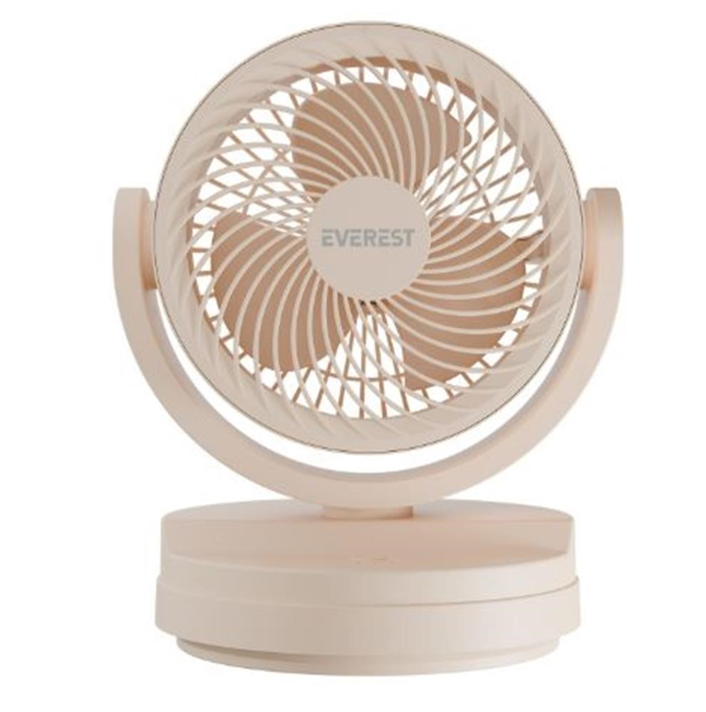 EVERESTEverest EFN-509 Krem- Kahve 7 İnç 3 Kademeli 2100 RPM Hız Duvar Tıpı Ve Masaüstü Usb Fan8680096142048
