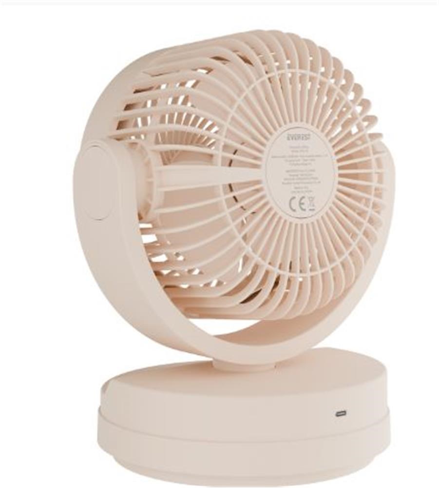 EVERESTEverest EFN-509 Krem- Kahve 7 İnç 3 Kademeli 2100 RPM Hız Duvar Tıpı Ve Masaüstü Usb Fan8680096142048