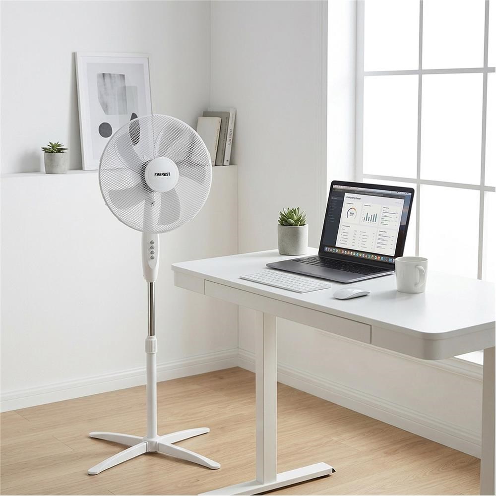 EVERESTEverest FAN10 Valora Air Beyaz-Gri 16 Maks 45W 3 Kademe 1200RPM Yıldız Ayak 5 Bıçaklı Vantilatör8680096149801