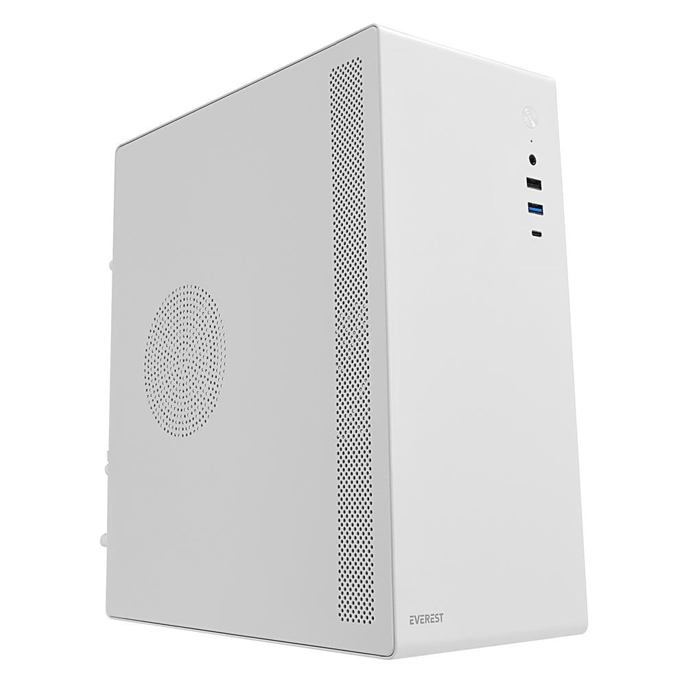 EVERESTEverest K250 PEAK 250W MICRO PSU Beyaz USB3.0+USB2.0+TYPE-C+HD AUDIO Kompakt Mid-T PC Kasası8680096122217